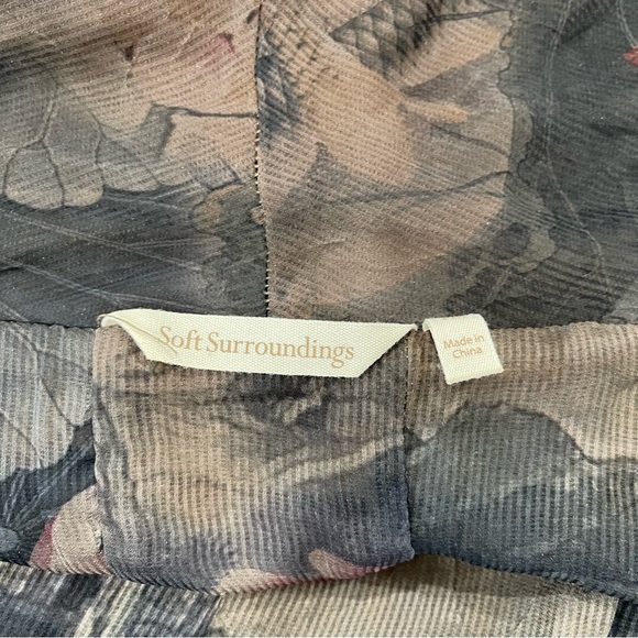 Soft Surroundings Tea Garden Asymmetrical Topper Floral Cardigan Sz PM - Picture 9 of 12